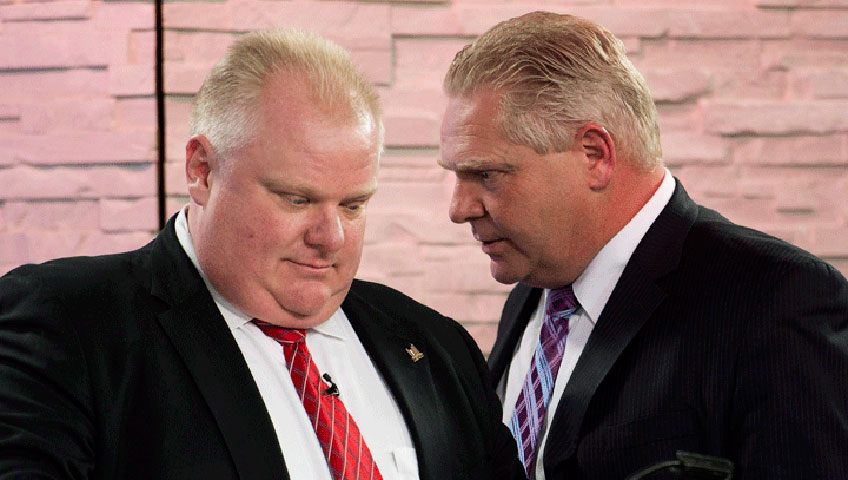 Rob Ford and Doug Ford seen in this photo on May 8, 2015.