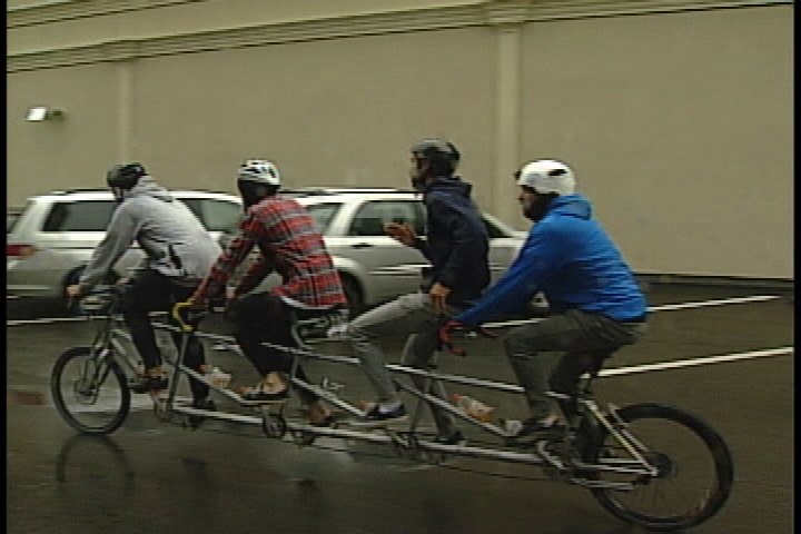 Four friends riding tandem bike to raise money for charities - image