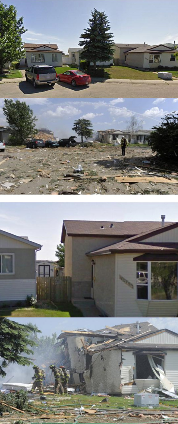 Before and after the explosion | Globalnews.ca