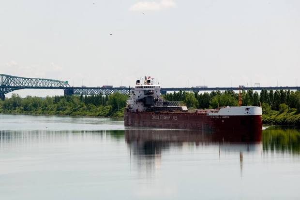 Ship runs aground in the St. Lawrence seaway - image