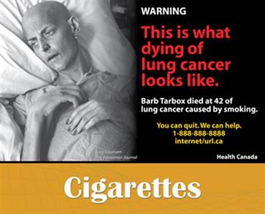 Barb Tarbox photo will appear on cigarette labels - image