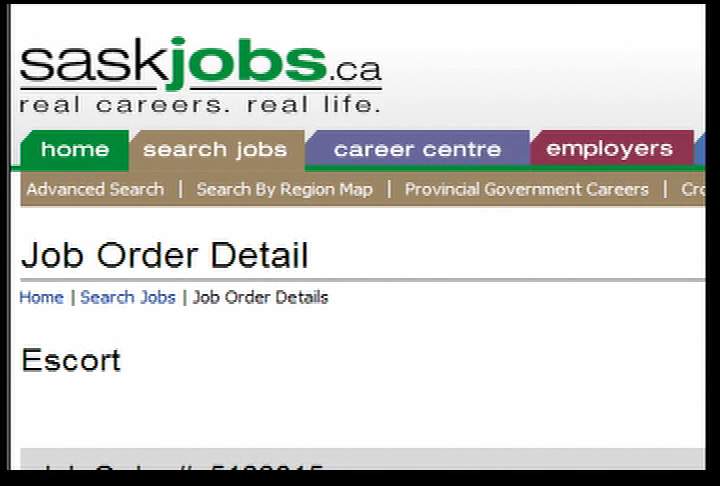 Escort job posting appears on government-run job site - image