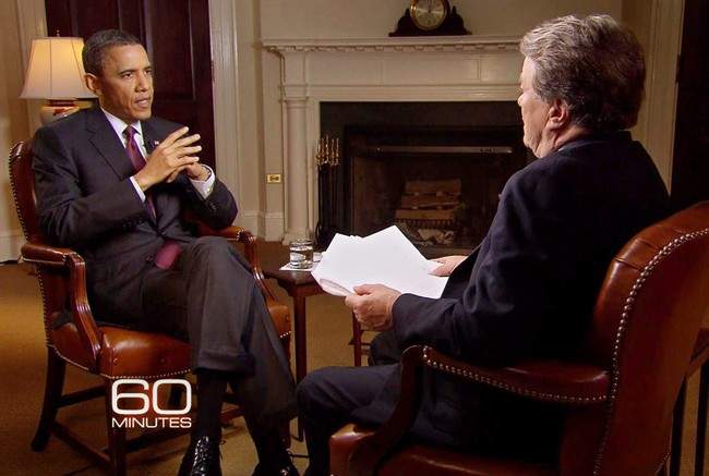 In this image taken from video and released by CBS, President Barack Obama, left, speaks with “60 Minutes” correspondent Steve Kroft at the White House in Washington, Wednesday, May 4, 2011. During the interview, Obama told Kroft that he decided not to release the photos taken of Osama Bin Laden after he was killed by Navy SEALS in Pakistan. (AP Photos/CBS) MANDATORY CREDIT; NO ARCHIVE; NORTH AMERICAN USE ONLY.