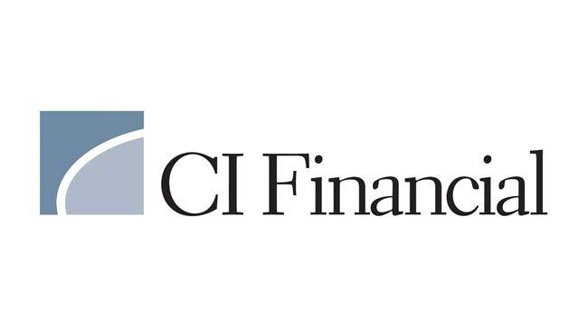 The corporate logo for CI Financial Corp. (TSX:CIX) is shown. THE CANADIAN PRESS/HO.