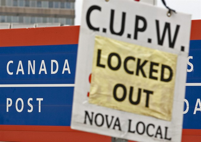 A sign outside the main postal facility in Halifax on Saturday, June 18, 2011. THE CANADIAN PRESS/Andrew Vaughan.