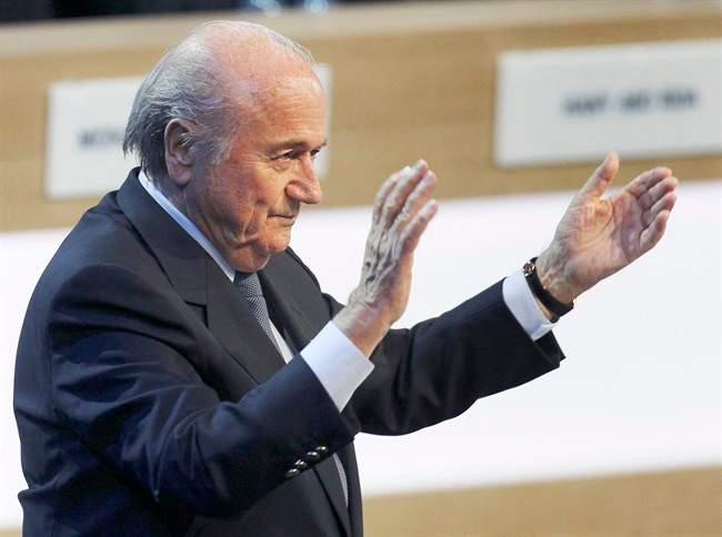 FIFA President Joseph Blatter reacts after he was re-elected FIFA president in Zurich, Switzerland, Wednesday, June 1, 2011. Blatter was re-elected after a major bribery scandal left him as the only candidate to deal with a sport reeling from a wave of corruption allegations. Blatter, a 75-year-old Swiss executive who has been in office since 1998, was handed a final four-year term as head of football's governing body in a vote at FIFA's congress. (AP Photo/Michael Probst).
