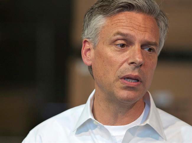 Republican presidential candidate, former Utah Gov. Jon Huntsman, speaks to members of the media, following a tour of TEC Infra-Red Grills, in Columbia, S.C., Wednesday, June 22, 2011. (AP Photo/Brett Flashnick).