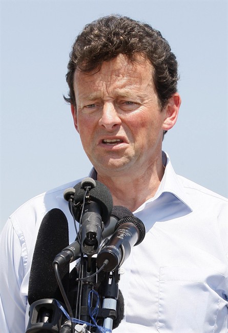 In this May 24, 2010 photo, BP PLC CEO Tony Hayward speaks during a news conference on Fourchon Beach in Port Fourchon, La. Documents obtained by The Associated Press show former BP chief Tony Hayward fought off accusations that he sought to prop up the company's falling share price through his subordinates' daily media briefings on the Gulf oil spill. The documents also show Hayward defending himself against accusations that the firm failed to keep its promise to share its data on how much crude was spewing into the sea. (AP Photo/Patrick Semansky).