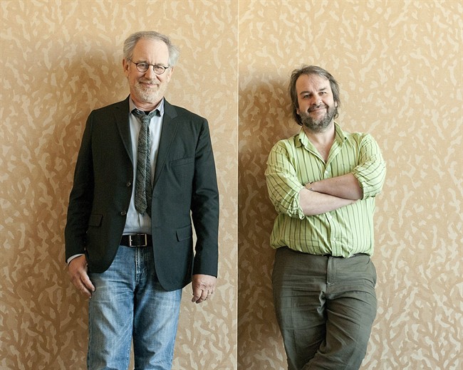 Directors Steven Spielberg, left, and Peter Jackson pose for a portrait at Comic Con in San Diego, Calif., on Friday, July 22, 2011. (AP Photo/Dan Steinberg).