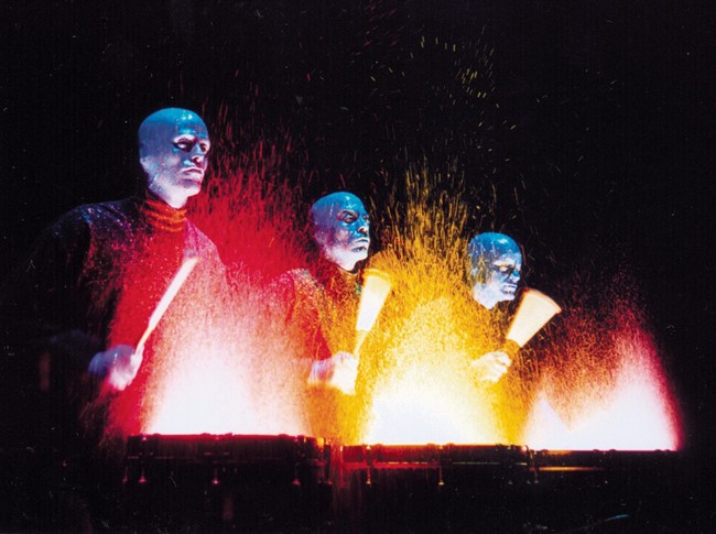 The Blue Man Group performs on their national tour in this handout photo. THE CANADIAN PRESS/HO-Paul Kolnik.