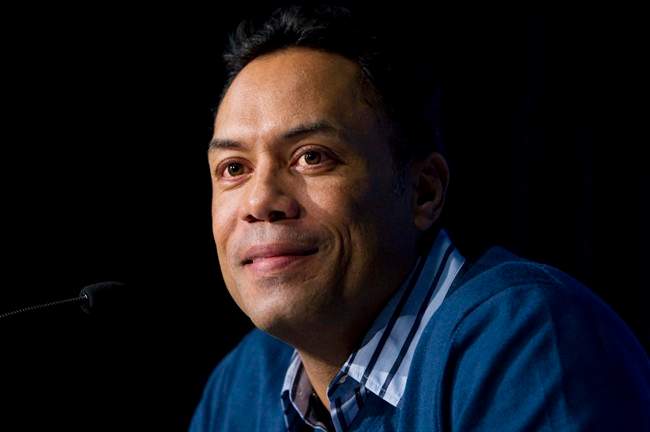Former Toronto Blue Jays player Roberto Alomar smiles during a press conference in Toronto, Ont. following the announcement of his induction into the Major League Baseball Hall of Fame January 5, 2011. The Blue Jays are giving Alomar their highest honour.The club says it will retire the former second baseman's No. 12 at a ceremony before the team's July 31 home game with the Texas Rangers.THE CANADIAN PRESS/Darren Calabrese.