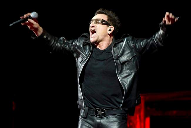 Bono and the rock group U2 perform Friday, July 8, 2011 in Montreal. THE CANADIAN PRESS/Paul Chiasson.