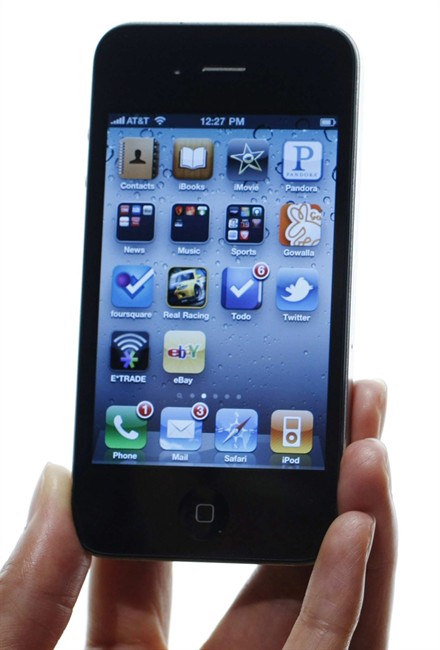 Canada's most popular mobile phone, by a large margin, is Apple's iPhone 4, according to recent data collected by measurement firm comScore. The iPhone 4 is shown in an undated photo. THE CANADIAN PRESS/AP-/File-Paul Sakuma.