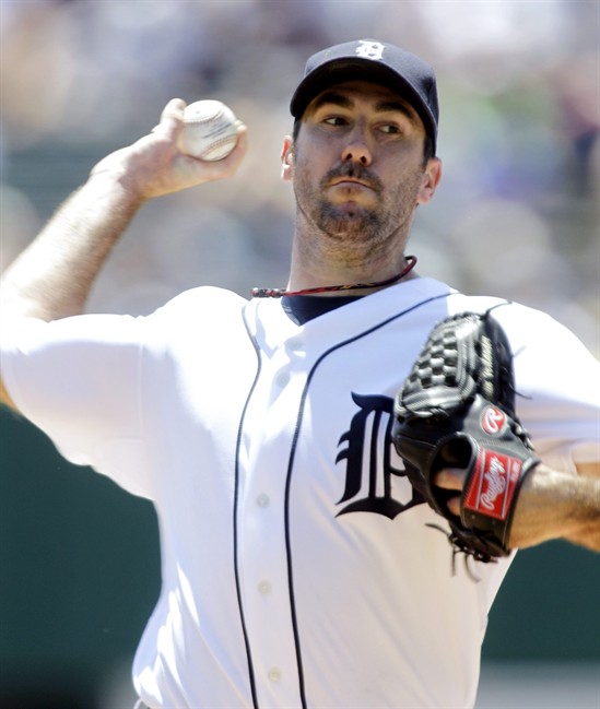 Detroit Tigers pitcher Justin Verlander throws against the New York Mets during the first inning of a baseball game, Thursday, June 30, 2011, in Detroit. (AP Photo/Paul Sancya).
