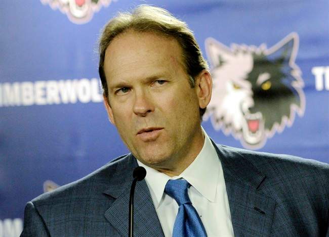 FILE - This April 13, 2011, file photo shows Minnesota Timberwolves head coach Kurt Rambis during a news conference after an NBA basketball game against the Houston Rockets, in Minneapolis. The Timberwolves have fired Rambis after two seasons on the job. A person with knowledge of the decision told The Associated Press on Tuesday, July 12, 2011, that Rambis has been fired. The person spoke on condition of anonymity because the decision has not been announced by the team. (AP Photo/Jim Mone, File).