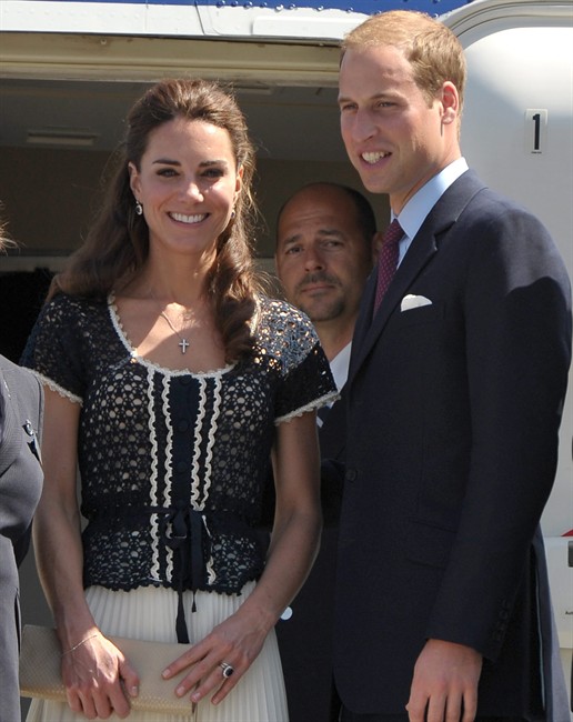Prince William and Kate, the Duke and Duchess of Cambridge, prepare for their departure at Los Angeles International Airport on Sunday, July 10, 2011, in Los Angeles. Following a nonstop weekend that included a few chukkas of polo, time with Hollywood’s own version of royalty and several events that raised millions for charity, Prince William and his wife, Kate, the Duke and Duchess of Cambridge headed back to the U.K. on Sunday. (AP Photo/John Shearer, Pool).