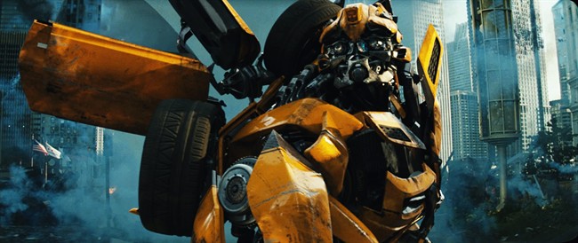 In this publicity image released by Paramount Pictures, Bumblebee is shown in a scene from "Transformers: Dark of the Moon." (AP Photo/Paramount Pictures).