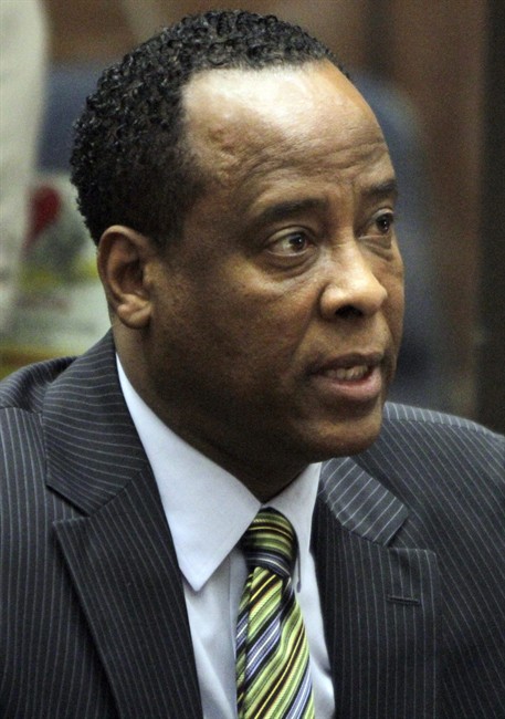 FILE - In this Jan. 25, 2011 file photo, Dr. Conrad Murray, singer Michael Jackson’s personal physician, appears in Los Angeles Superior Court where Murray pleaded not guilty to a charge of involuntary manslaughter in the pop star’s 2009 death. Sony Pictures asked a judge Friday to quash a subpoena requiring it to produce footage from Jackson's film "This Is It" because a defense attorney said earlier this week the footage showed Jackson was mostly healthy and called the effort "a big waste of time." (AP Photo/Irfan Khan, File).
