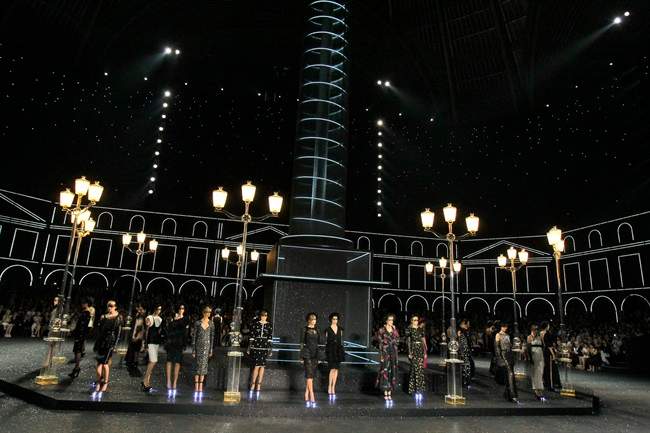Models wear creations for the Chanel Fall-Winter 2011-2012 Haute Couture fashion collection presented in Paris, Tuesday, July 5, 2011. (AP Photo/Francois Mori).