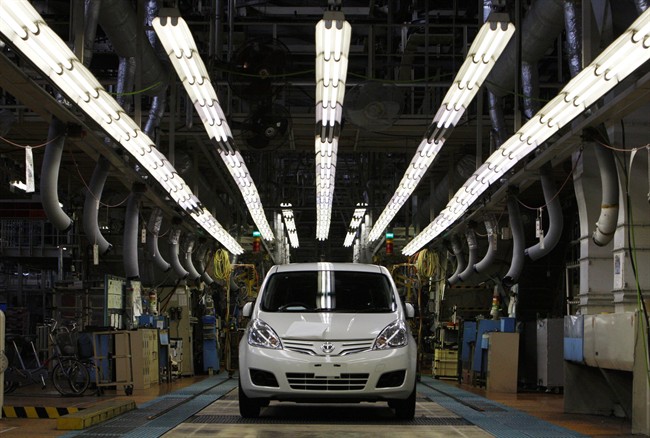 FILE - In this July 2, 2011 file photo, Nissan car "Note" is seen at the Japanese automaker's Oppama plant in Yokosuka near Tokyo. Japan's automakers are reporting mixed vehicle production figures as the industry pushes toward recovery from the March 11 earthquake and tsunami. Nissan Motor Co. made 419,831 vehicles worldwide in June, up 18.5 percent from the same time last year. It said Monday, July 25, 2011, that the figure is an all-time record for a single month. Global sales rose more than 13 percent. (AP Photo/Shuji Kajiyama, File).