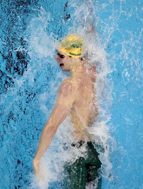 Australia's James Magnussen swims to win his men's 100m Freestyle semifinal at the FINA Swimming World Championships in Shanghai, China, Wednesday, July 27, 2011. (AP Photo/Gero Breloer).