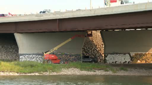 Part of the Calf Robe Bridge under construction.