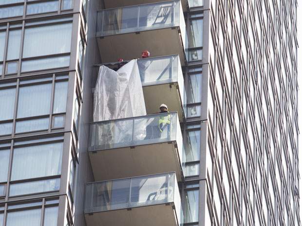 Woman injured by falling glass from downtown condo - image