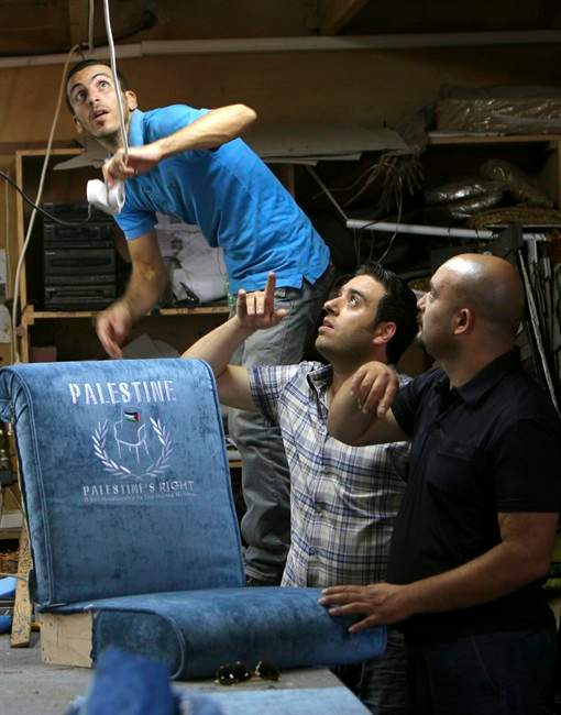 Palestinian Pattern Chair Palestinian activists prepare symbolic chair they hope will boost their ...