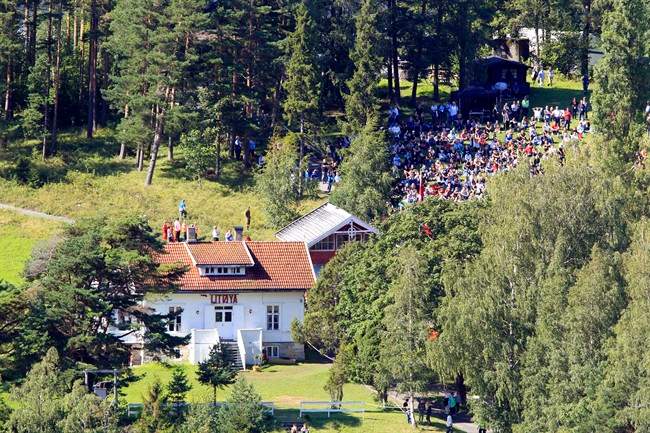 Survivors and their relatives of the July 22 attack visit the island of Utoya in Norway Saturday Aug. 20 2011. Up to 1,000 survivors and relatives were expected on Utoya island, accompanied by police and medical staff, to face the painful memories of the shooting spree by a right-wing extremist. (AP Photo/Cornelius Poppe, Scanpix) NORWAY OUT.