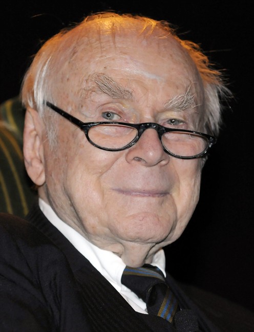 FILE - In this Feb. 14, 2008 file photo, German comedian, actor and illustrator Vicco von Buelow, listens to a speech after recieving the award of the city of Munich, southern Germany. German humorist Vicco von Buelow, better known by his nom de plume "Loriot," has died. He was 87. His publisher, Zurich-based Diogenes Verlag AG, said Tuesday Aug. 23, 2011 that von Buelow died in his hometown of Ammerland in Bavaria on Monday night of old age. (AP Photo/Uwe Lein, file).