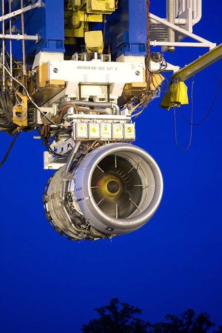 FILE - In this undated file photo provided by CFM International, the newly designed LEAP turbofan engine is being tested. The lower weight is helping the engine provide a 15% reduction in fuel consumption and well as a 15% reduction in carbon emissions. Boeing says it's planning to redesign the engine of its workhorse 737 airplane in an effort to quickly match growing competition from rival plane maker Airbus. (AP Photo/CMF International, File).