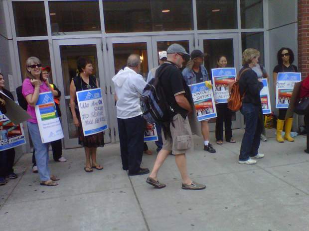 Striking college support workers march in rush hour, rally to demand new talks - image