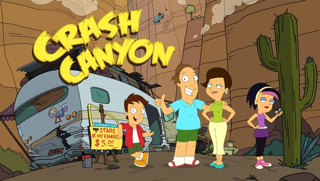 An image from the new Teletoon show Crash Canyon is shown. "Simpsons" scribe Joel Cohen says launching an animated series in Canada with fellow ex-pat Canucks has offered a welcome chance to pen jokes only hosers would get. THE CANADIAN PRESS/HO.