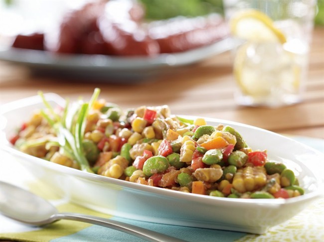 Summer Corn and Edamame Salad with Walnut Miso Dressing. This salad is great as a side dish for picnics. It has all the components for a family favourite: beautiful colour, satisfying walnut crunch and a delicious sweet dressing. THE CANADIAN PRESS/ HO.