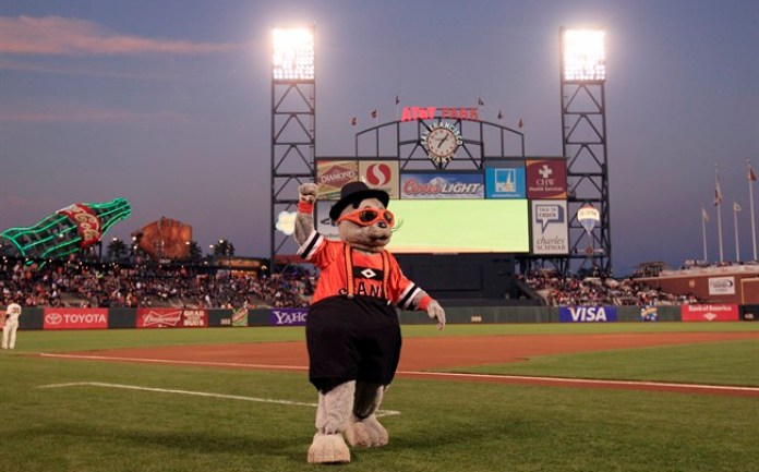 Lou Seal, mascot of the Columbus Clippers