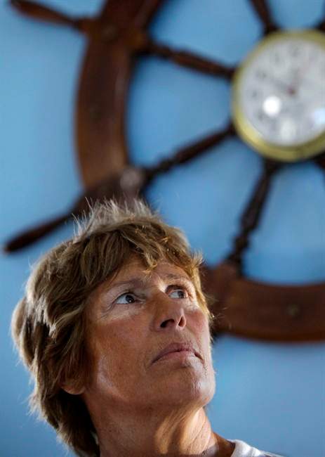 U.S. swimmer Diana Nyad gives a press conference to announce her swim from Cuba to Key West, Florida, in Havana, Cuba, Friday Sept. 23, 2011. Endurance athlete Nyad is preparing for a second attempt to swim from Cuba to Florida and set a world record at the age of 62. The Los Angeles woman fell short in a previous attempt at the swim last month, calling it off after 29 hours in the water and about halfway through the 103-mile (166-kilometer) journey. (AP Photo/Javier Galeano).