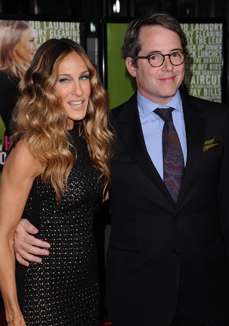 FILE - In this Sept. 12, 2011 file photo, Sarah Jessica Parker, left, and Matthew Broderick attend the Cinema Society premiere of "I Don't Know How She Does It", in New York. Parker and Broderick will host a charity treasure hunt at the American Museum of Natural History on Monday, Oct 3, 2011. (AP Photo/Peter Kramer, file).