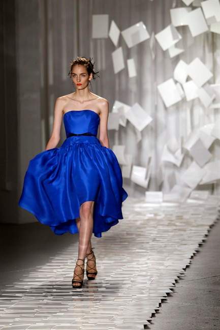 The Jason Wu Spring 2012 collection is modeled Friday, Sept. 9, 2011 during Fashion Week in New York. (AP Photo/Mary Altaffer).