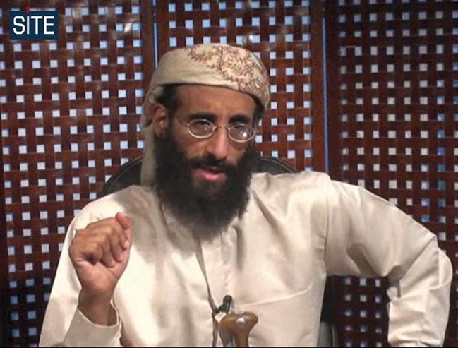 FILE - In this In this Monday, Nov. 8, 2010 file image taken from video and released by SITE Intelligence Group, Anwar al-Awlaki speaks in a video message posted on radical websites. Al-Qaida's Yemeni offshoot on Monday confirmed the killing of U.S.-born militant cleric Anwar al-Awlaki late last month and vowed to avenge the prominent progagadist's death. (AP Photo/SITE Intelligence Group, File) NO SALES, MANDATORY CREDIT.
