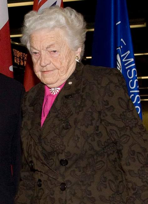Mississauga Mayor Hazel McCallion gets set to sign transportation agreements in Mississauga, ON. Wednesday Feb.20, 2008. A judicial inquiry has found “significant concerns” after probing conflict-of-interest allegations against Mississauga Mayor Hazel McCallion. THE CANADIAN PRESS/Adrian Wyld.