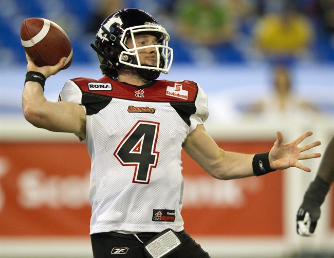 Calgary quarterback Drew Tate gets ready for first CFL start in place of Burris - image