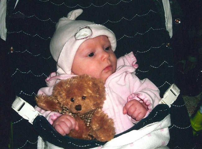 Four-mouth-old Delonna Sullivan is shown in this family handout photo. An Edmonton judge has removed a publication ban on the identity of a four-month-old baby girl who died in foster care. Delonna Sullivan’s mother, Jamie Sullivan, says she went to court so she could tell the world what happened to her daughter. 