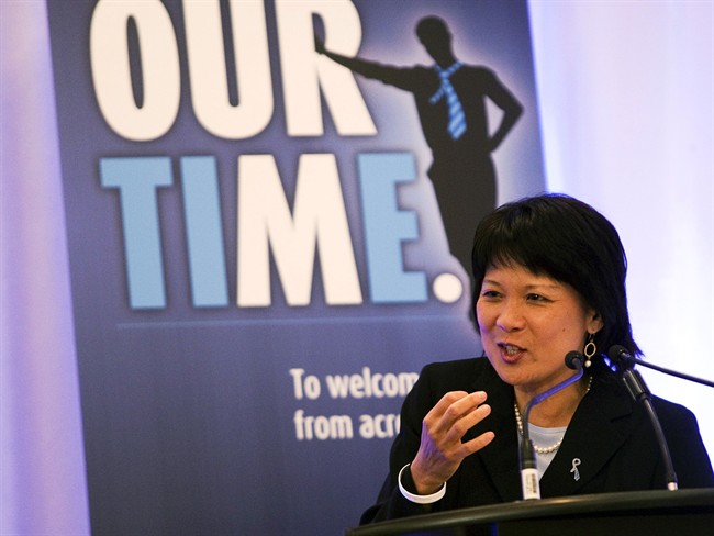 Olivia Chow, NDP MP for the federal riding of Trinity-Spadina, speaks at a Prostate Cancer Canada luncheon in Halifax on Thursday, Oct. 13, 2011. THE CANADIAN PRESS/Andrew Vaughan.