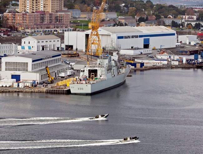 The Halifax Shipyard, owned by Irving Shipbuilding, is seen in Halifax on Tuesday, Oct. 18, 2011. 