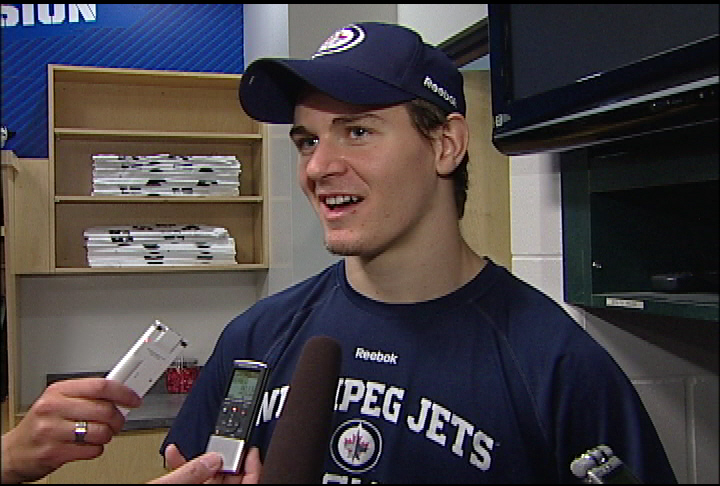 Mark Scheifele, shown here in a file image, left the game with an apparent upper body injury Wednesday night. 