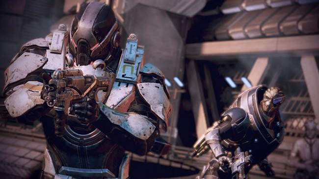In this screen shot provided by Electronic Arts Inc., a scene from Mass Effect 3, is shown. The third installment of "Mass Effect" will include a multiplayer mode for the first time in BioWare's sprawling sci-fi video game series. (AP Photo/Electronic Arts Inc.).