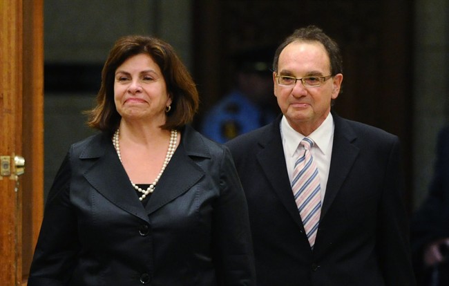 Justice Michael Moldaver and Justice Andromache Karakatsanis appear before the Ad Hoc Committee on the Appointment of Supreme Court of Canada Justices on Parliament Hill in Ottawa on Wednesday, October 19, 2011. THE CANADIAN PRESS/Sean Kilpatrick.