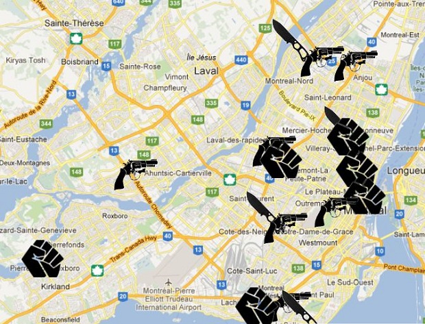Interactive map: 2012 murders in Montreal - image