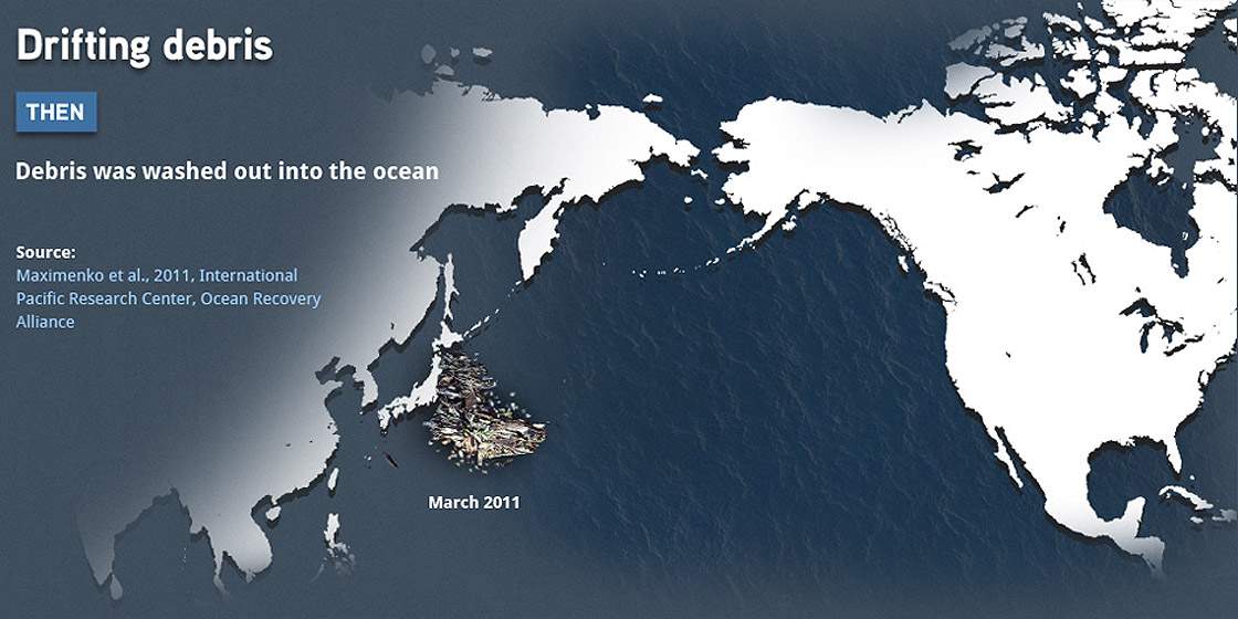 Infographic: Japan debris then