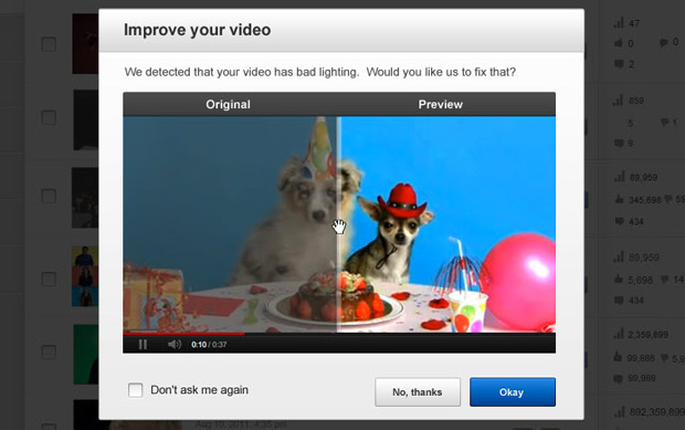 Video giant YouTube is making it easier to improve your videos, no fancy editing software required.